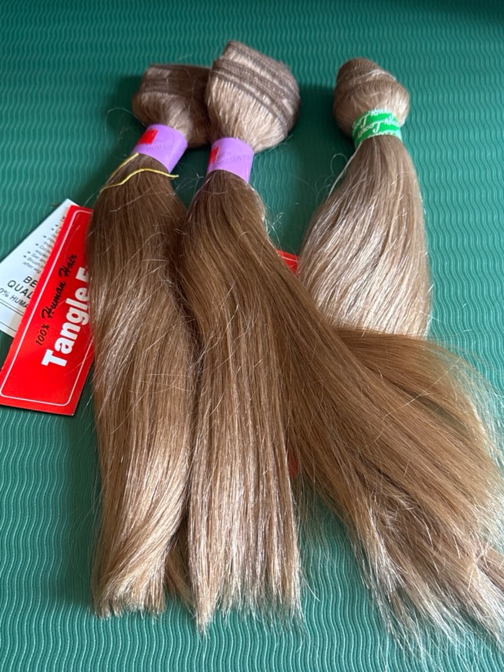 Tangle-Free Human Hair Extensions - Light sandy Brown